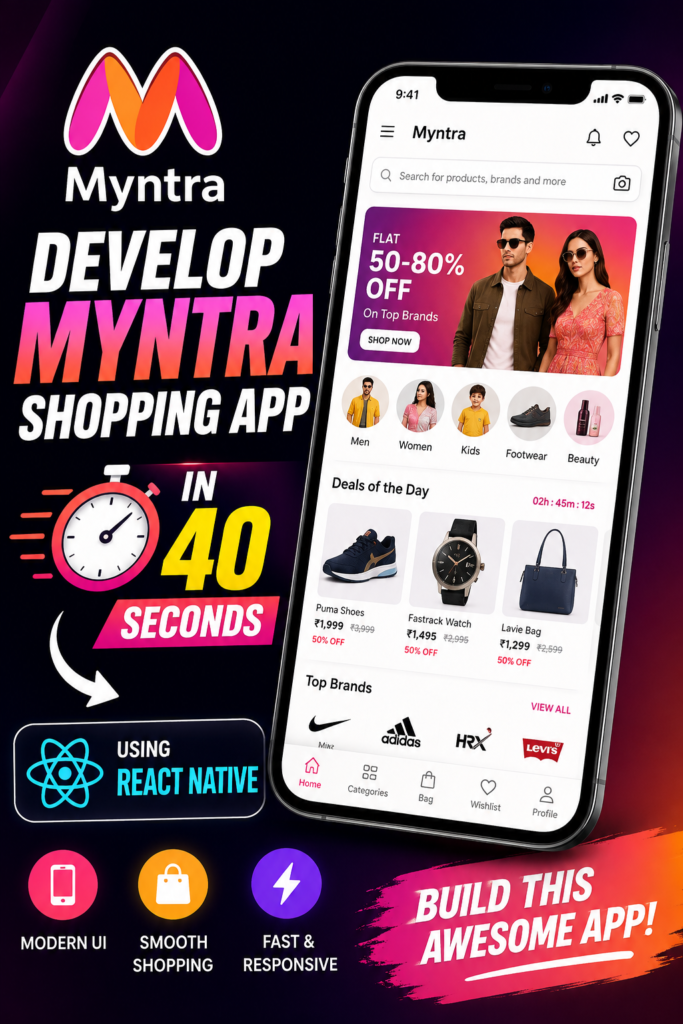 Myntra Shopping App UI – React Native