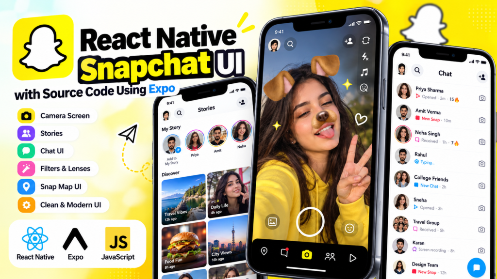 React Native Snapchat UI with Source Code Using Expo