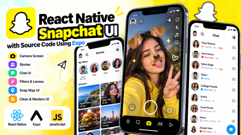 React Native Snapchat UI with Source Code Using Expo