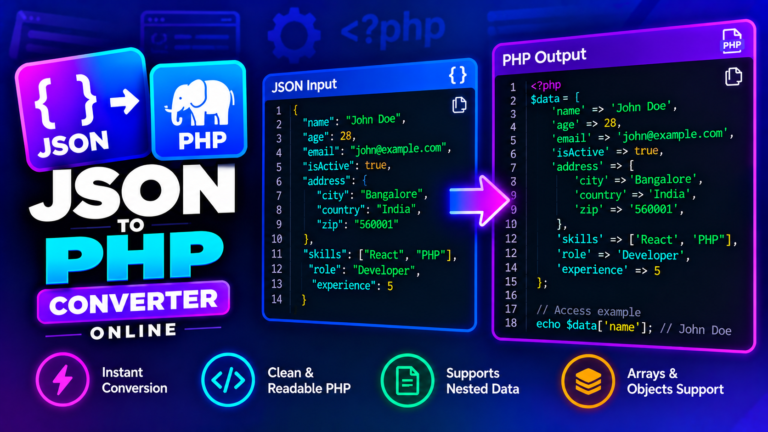 JSON to PHP Converter