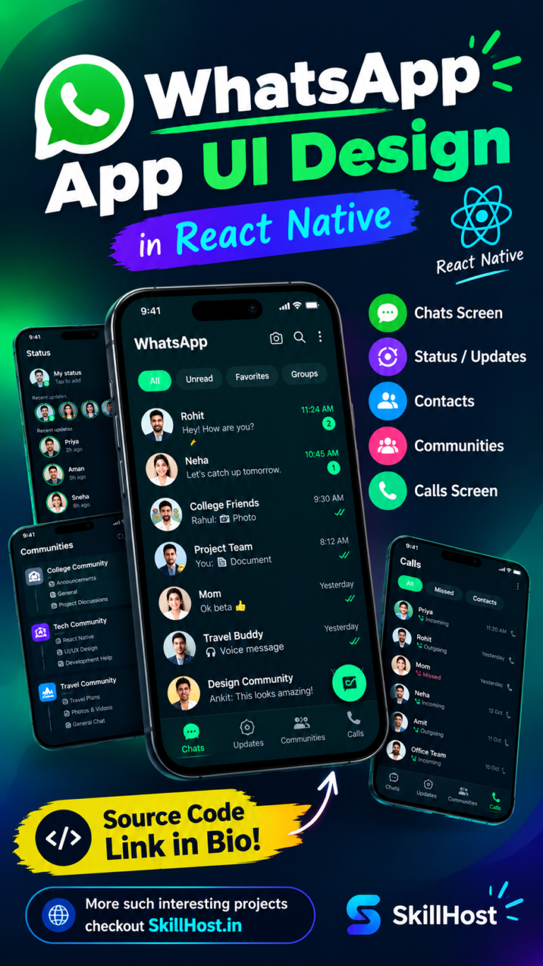 WhatsApp App UI Design in React Native with Expo