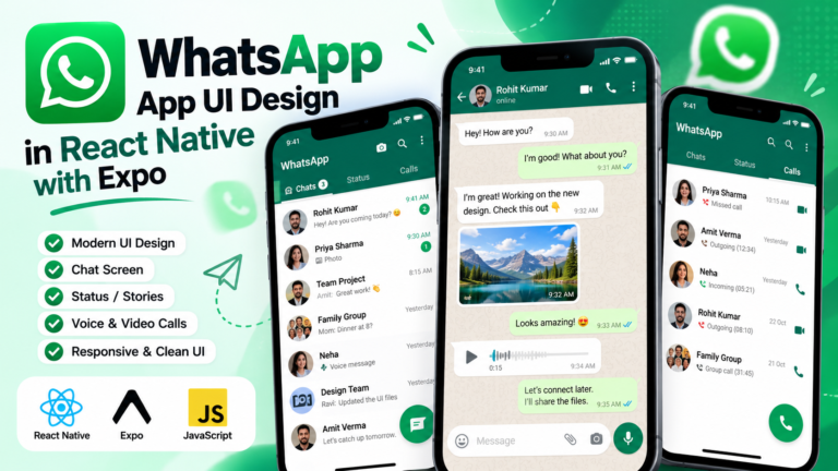 WhatsApp App UI Design in React Native with Expo