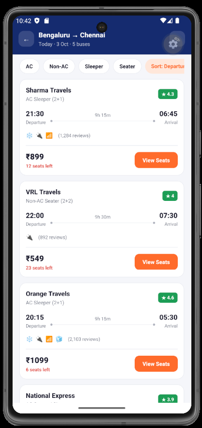 React Native Bus Booking App