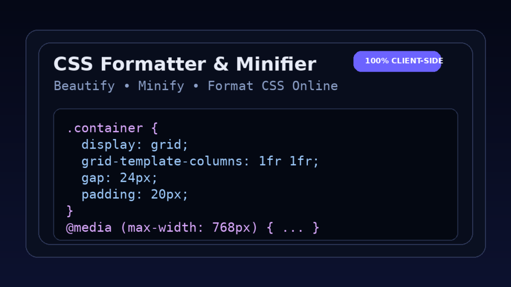 CSS Formatter and Minifier Online