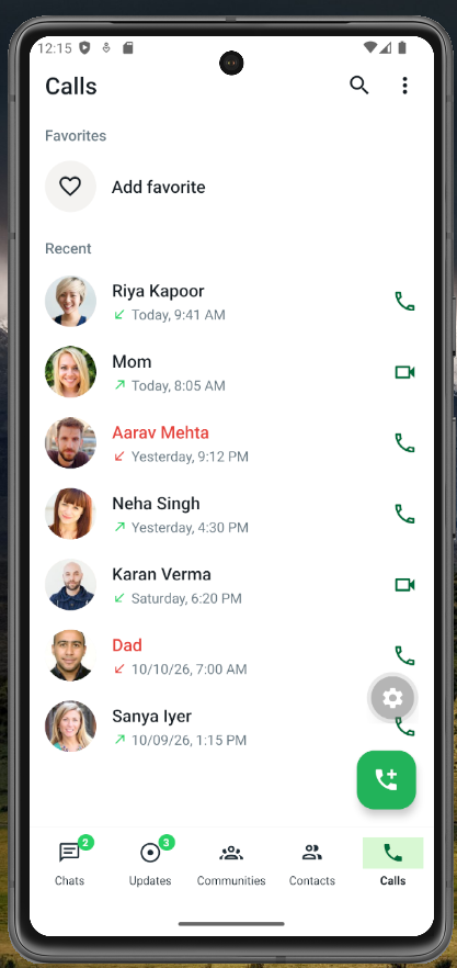 WhatsApp App UI design in React Native