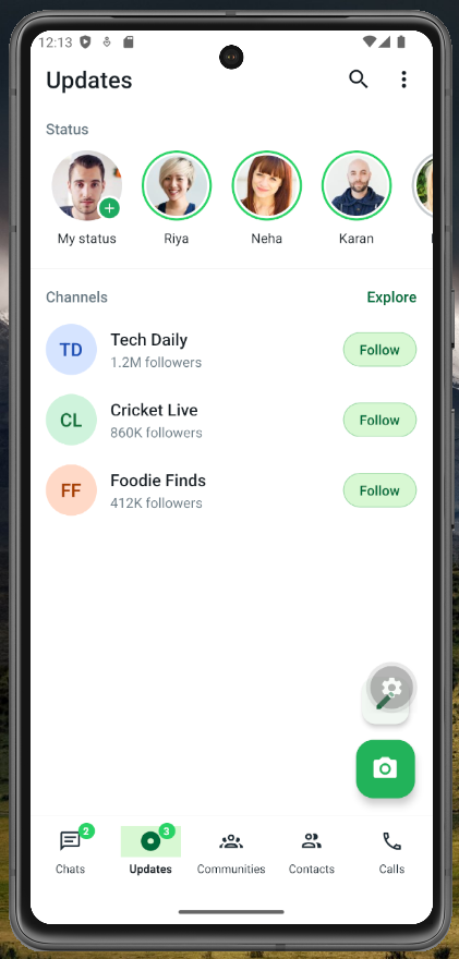 WhatsApp App UI design in React Native