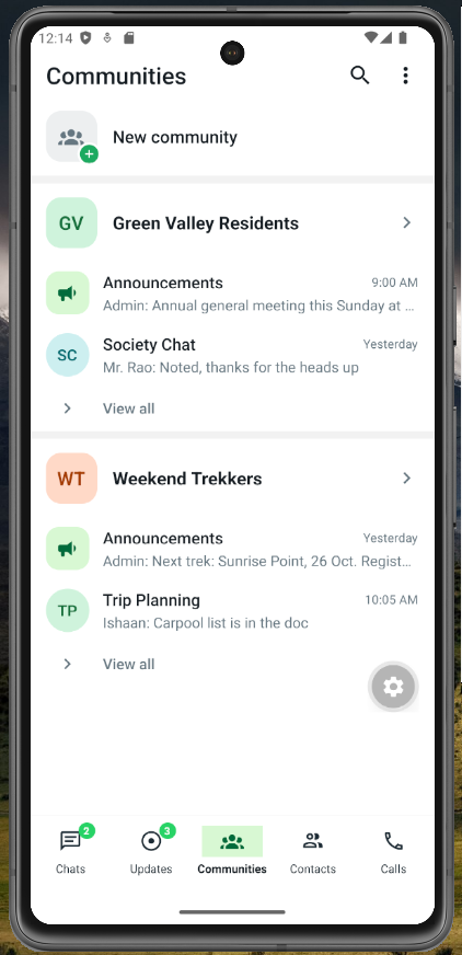 WhatsApp App UI design in React Native