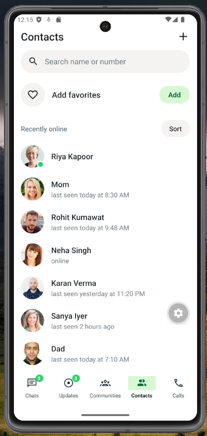 WhatsApp App UI design in React Native